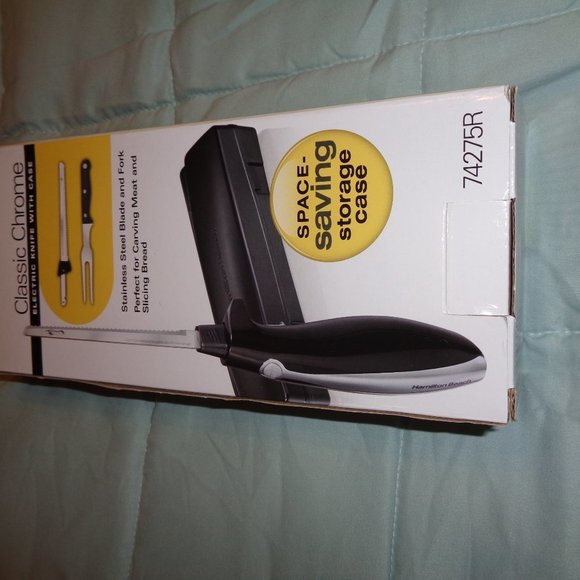 HAMILTON Beach Classic Chrome Electric Knife With Case - Picture 2 of 9